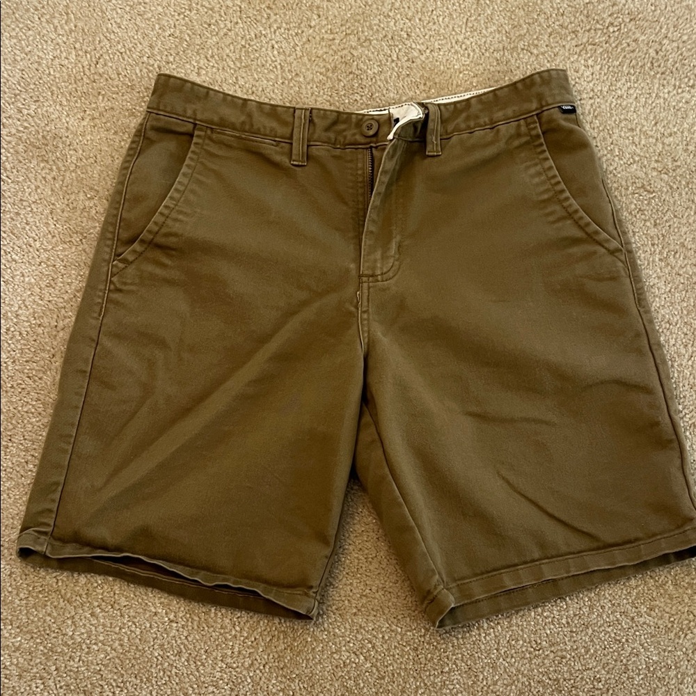 Vans Men's Tan Flat Front Shorts